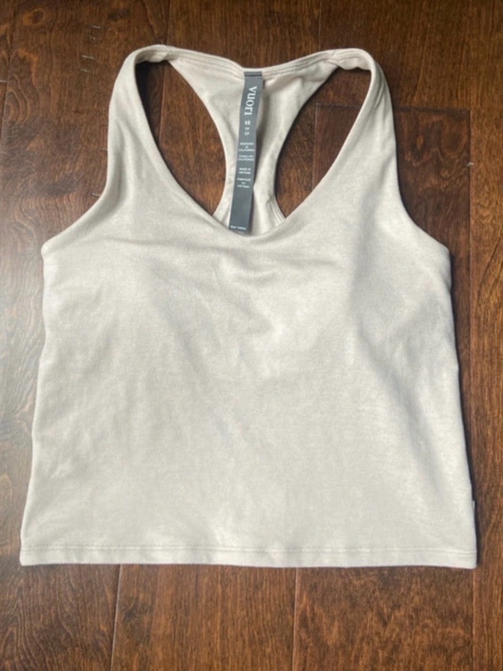 Vuori Performance Halo tank top SZ XS Ecru Heather beige/ivory